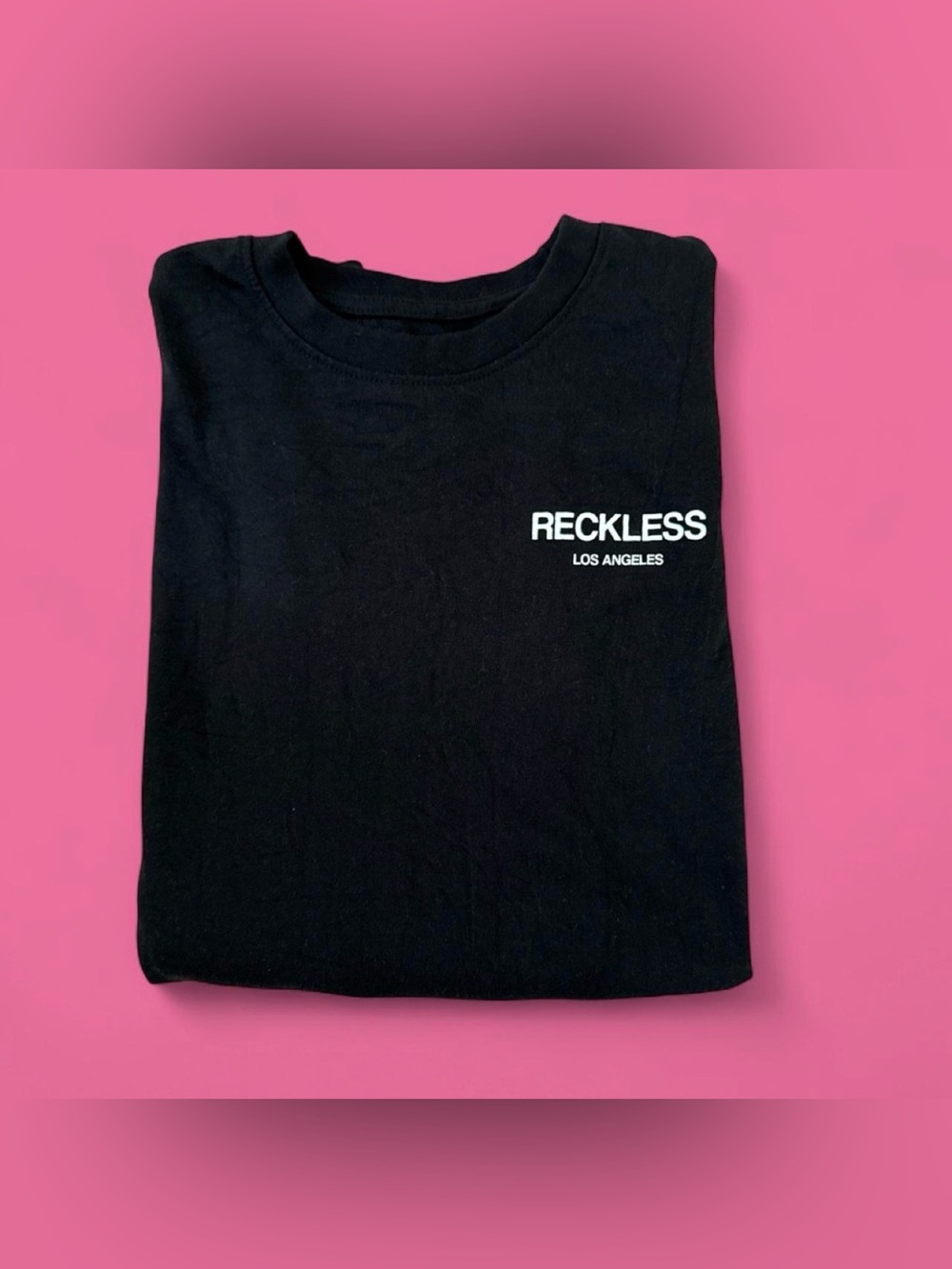 Young & Reckless Black Long Sleeve Tee with White 'Reckless' Logo